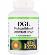 Natural Factors DGL Deglycyrrhizinated Licorice Extract 90 Chewable Tablets